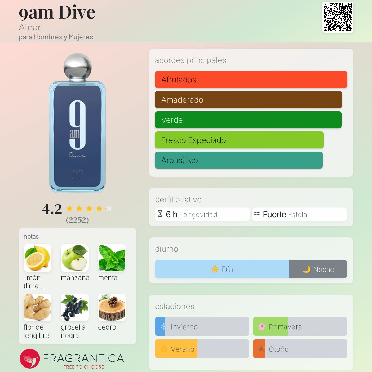 PERFUME AFNAN "9AM DIVE" 100ml