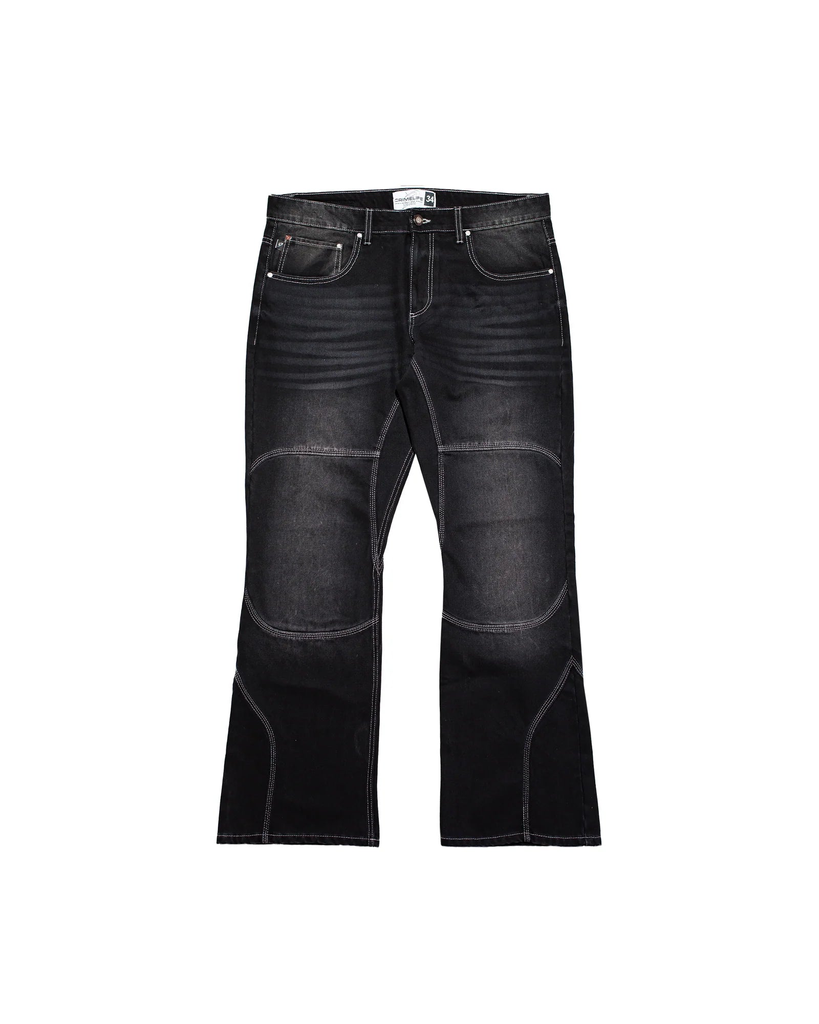 PANTALON CRIMELIFE PANEL STITCH FLARE DENIM