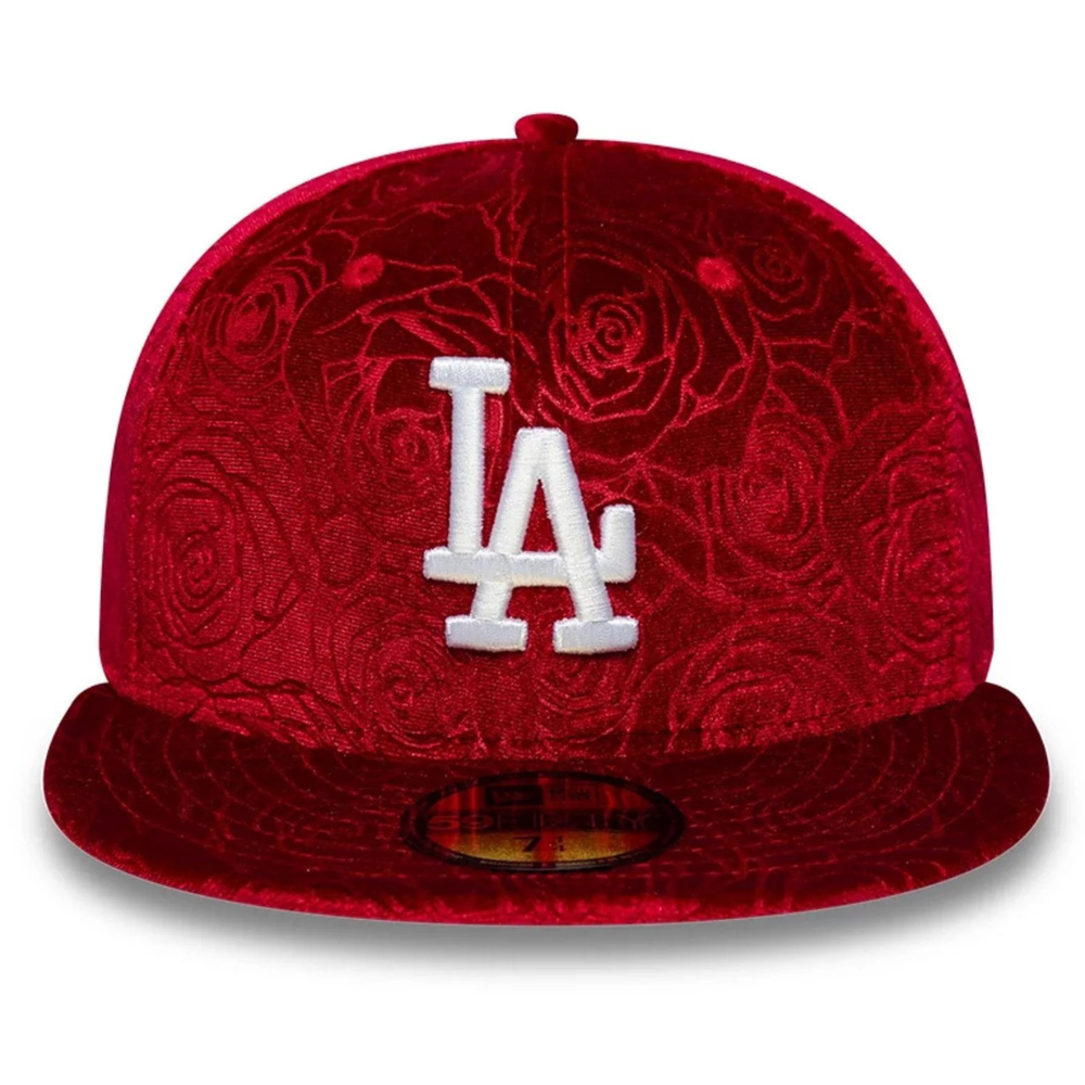 NEW ERA "LA Dodgers MLB Floral Velour Dark Red"