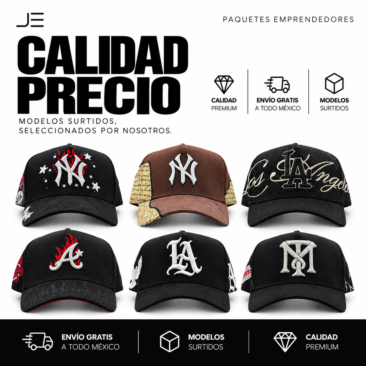 Paquete Emprendedor Gorras Nuevas Marcas