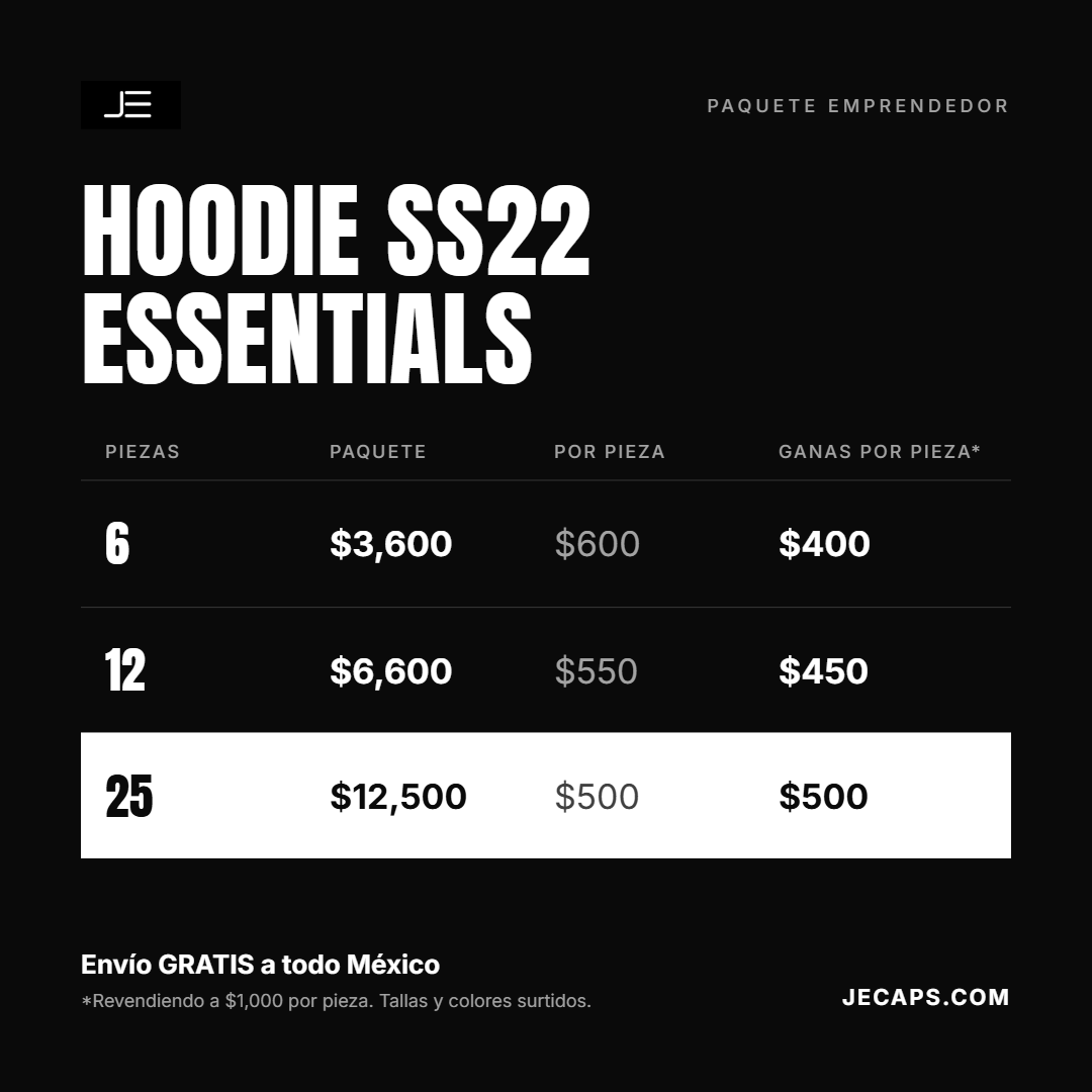 Paquete Emprendedor Hoodie SS22 Essentials