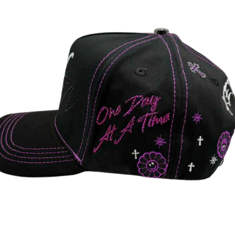 Bigg Boss Kevin Hats – K Purple Flowers "One Day At A Time"