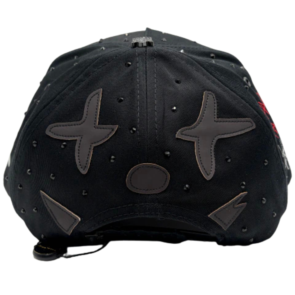 Gorra Bigg Boss Rico o Muerto Black — Snapback negra con pedrería roja