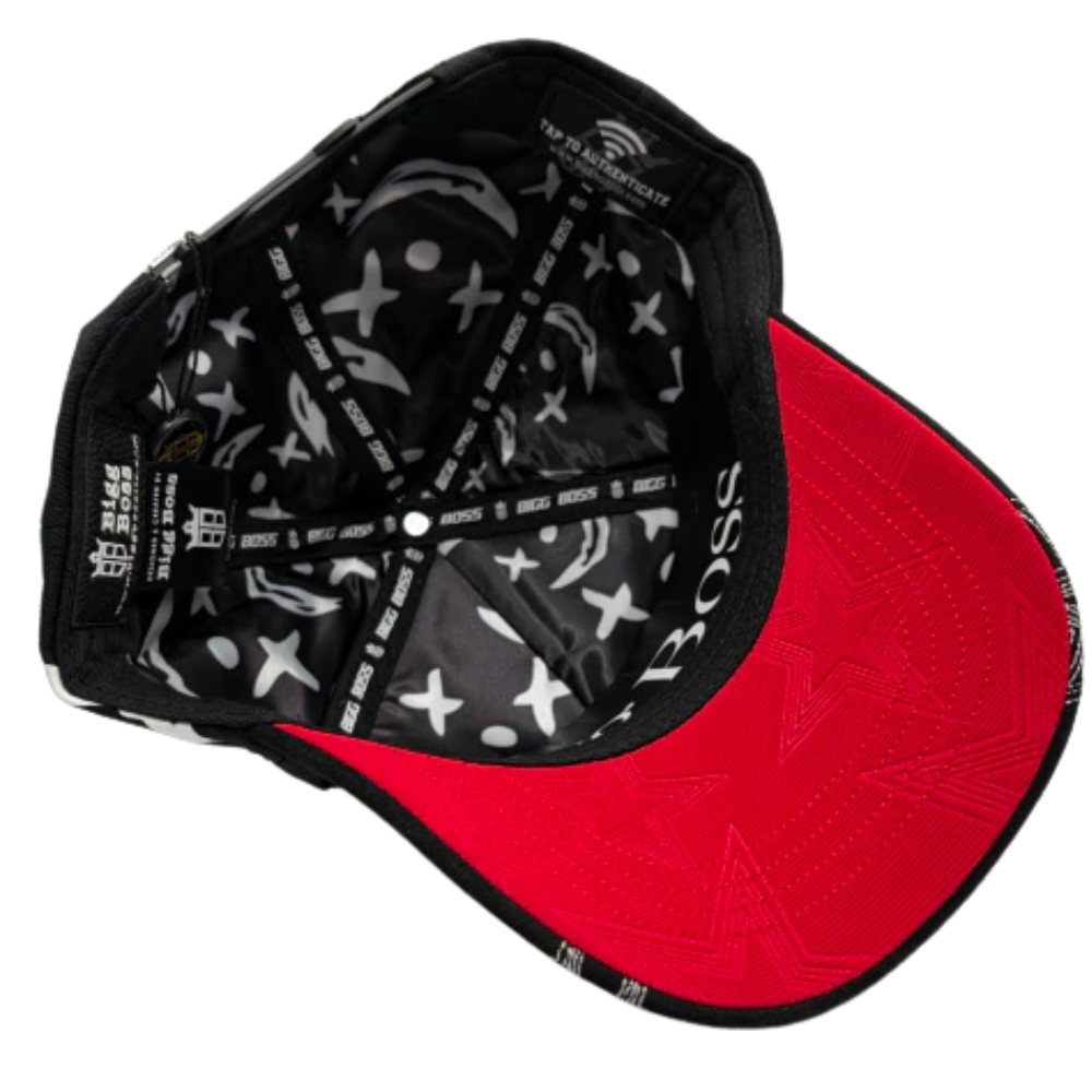 Gorra Bigg Boss Rico o Muerto Black — Snapback negra con pedrería roja