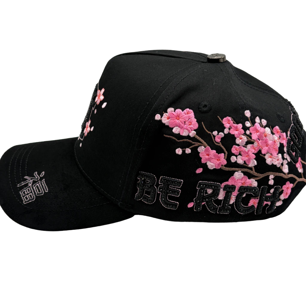 Gorra Rico Hats LA Japan Drop 2026 — Trucker negra con bordado japonés y pedrería