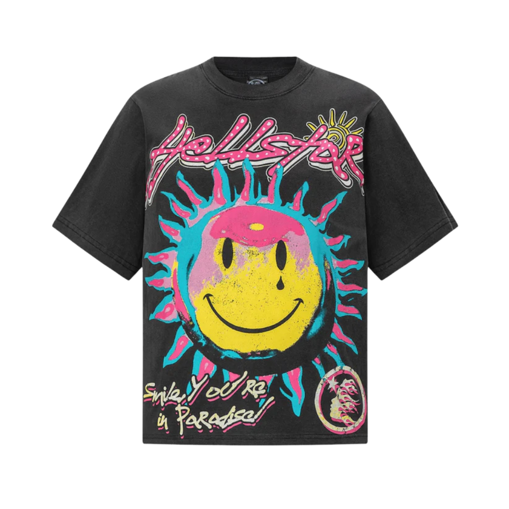 Playera Hellstar Smile You're in Paradise Negra