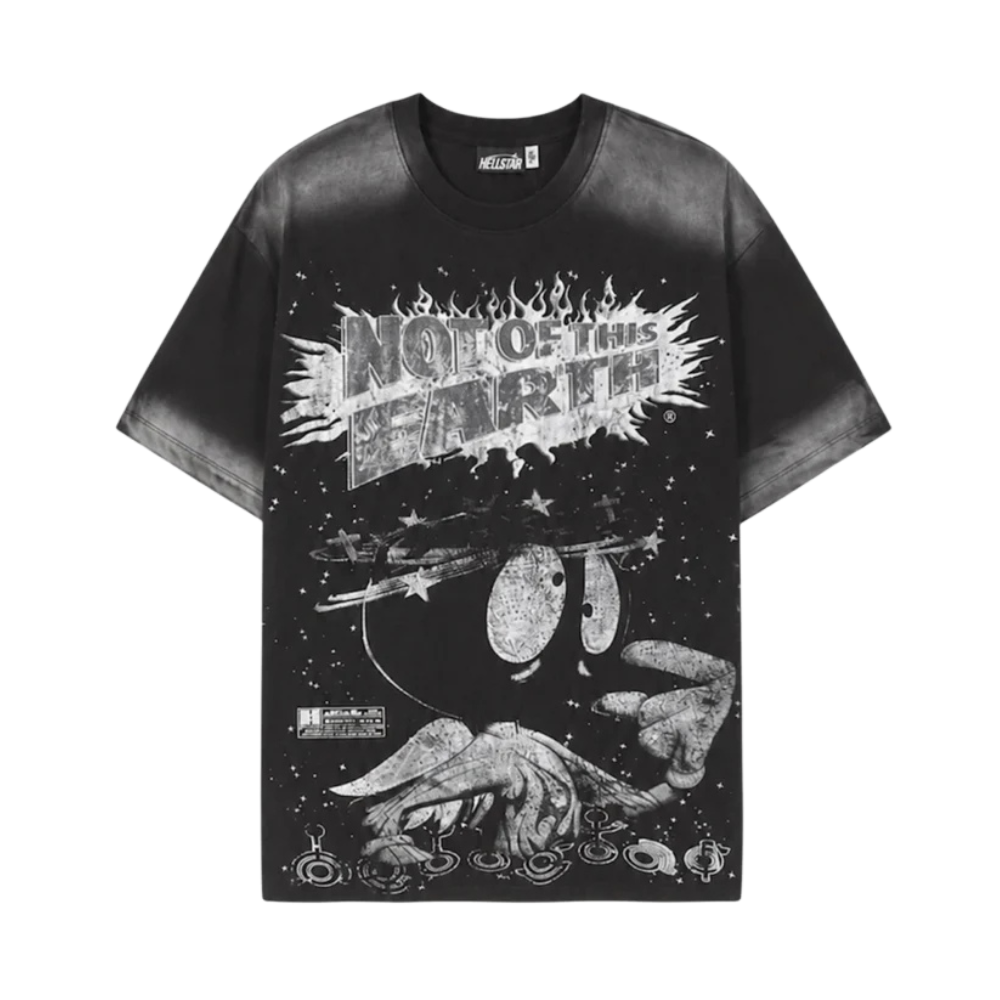 Playera Hellstar "Not Of This Earth" Negra