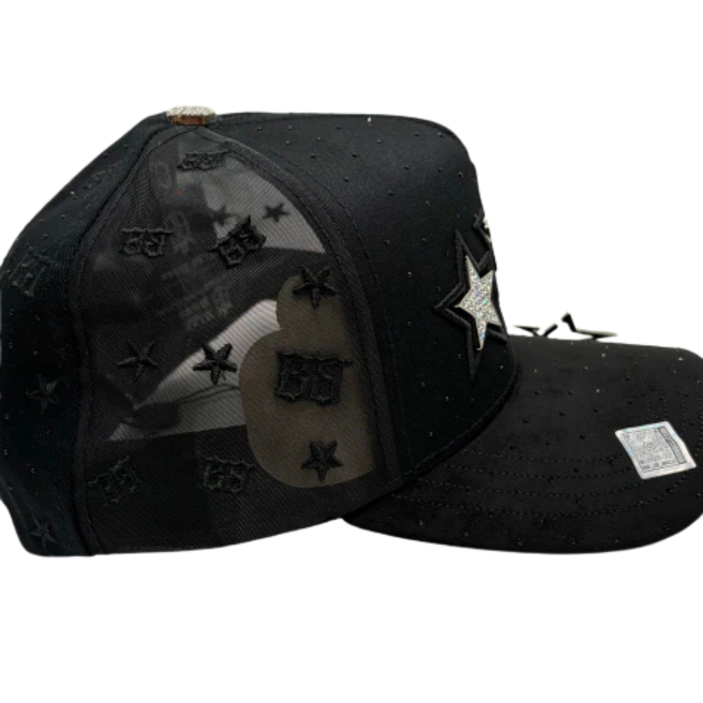 Gorra Bigg Boss Sylver Stars — Snapback negra con pedrería plateada