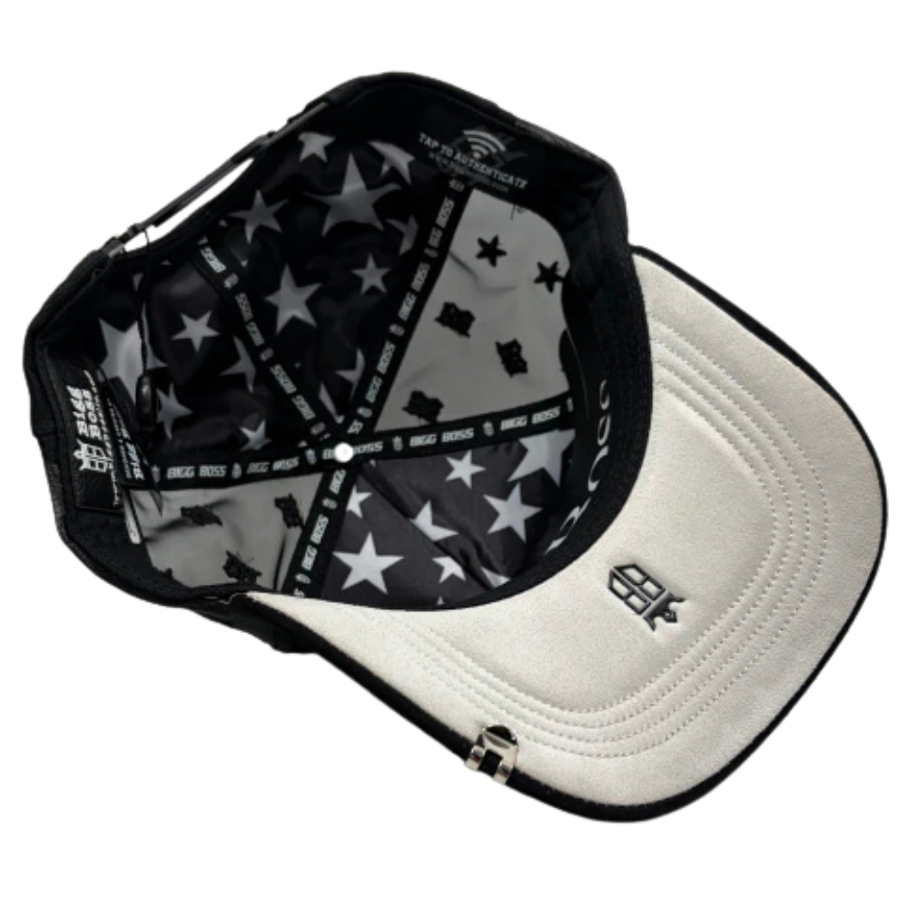 Gorra Bigg Boss Sylver Stars — Snapback negra con pedrería plateada