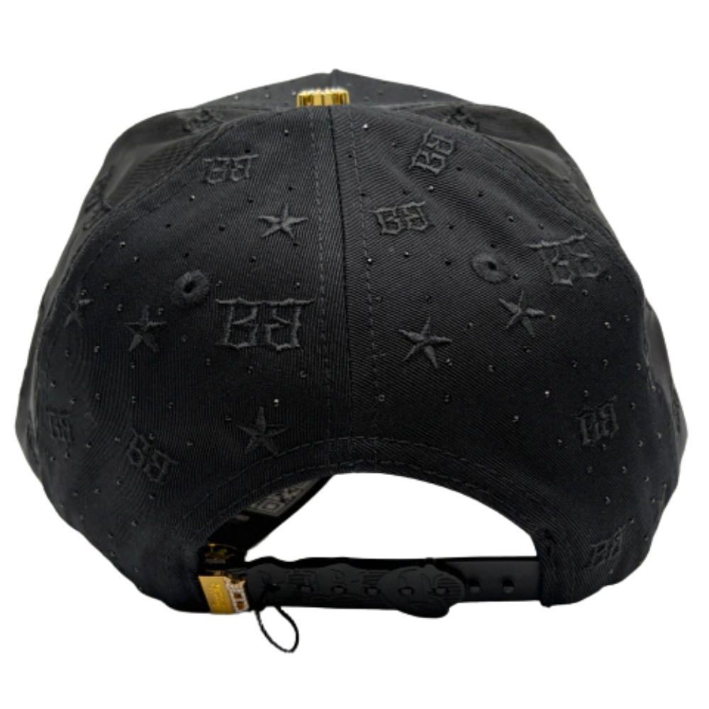Gorra Bigg Boss Gold Stars — Snapback negra con pedrería dorada
