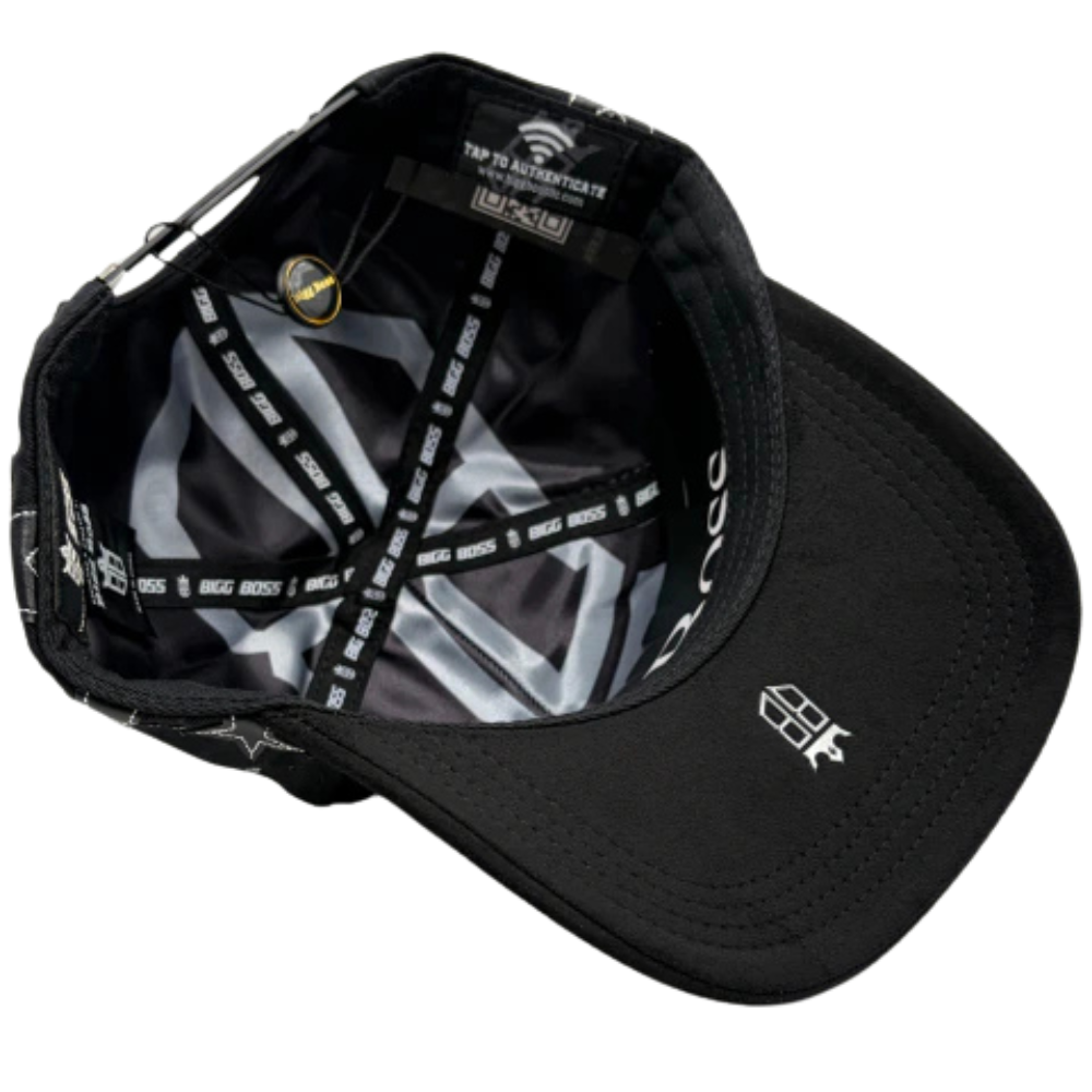 Gorra Bigg Boss La Bendición Cruz Sylver — Snapback negra con pedrería