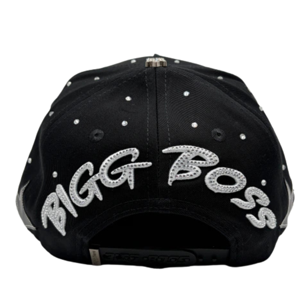 Gorra Bigg Boss La Bendición Cruz Sylver — Snapback negra con pedrería
