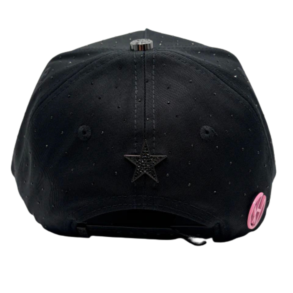 Gorra Bigg Boss x Kevin Hats LALALA Star Pink 2.0 — Snapback negra con contorno rosa