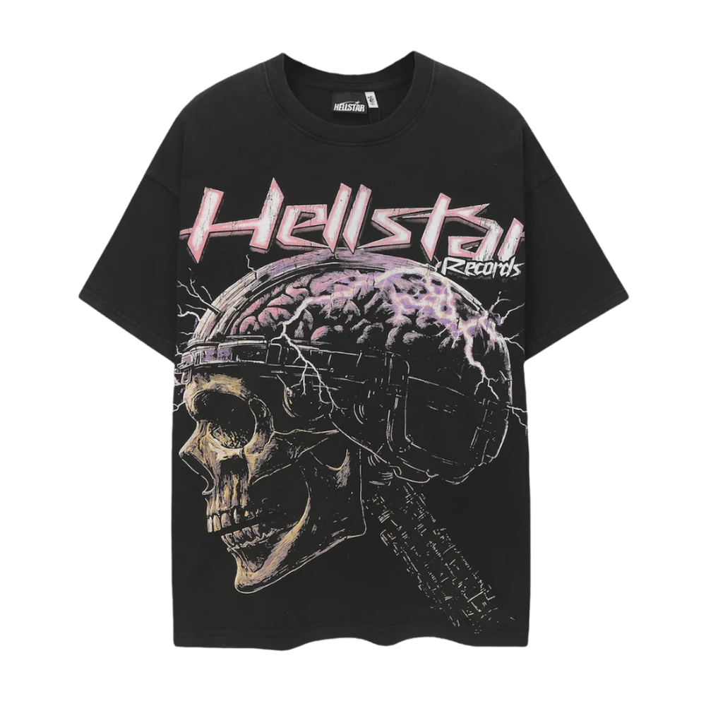 Playera Hellstar Records Brain Negra