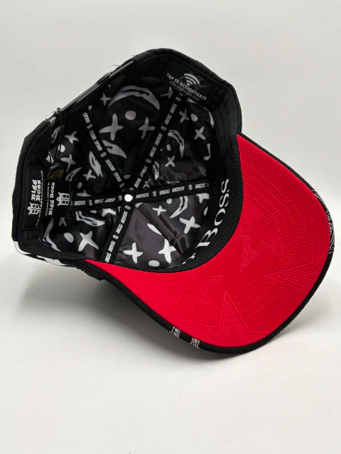 Gorra Bigg Boss Rico o Muerto Black — Snapback negra con pedrería roja