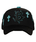 Gorra Barbas Hats "Heaven" — Negra con Turquesa